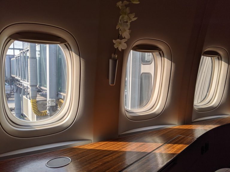 Cathay Pacific First Class Windows