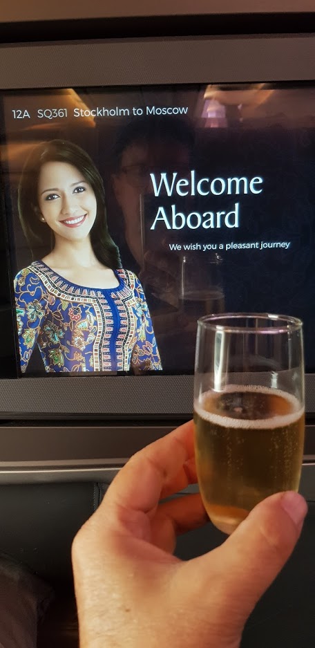 Singapore Airlines Business Class Champagne