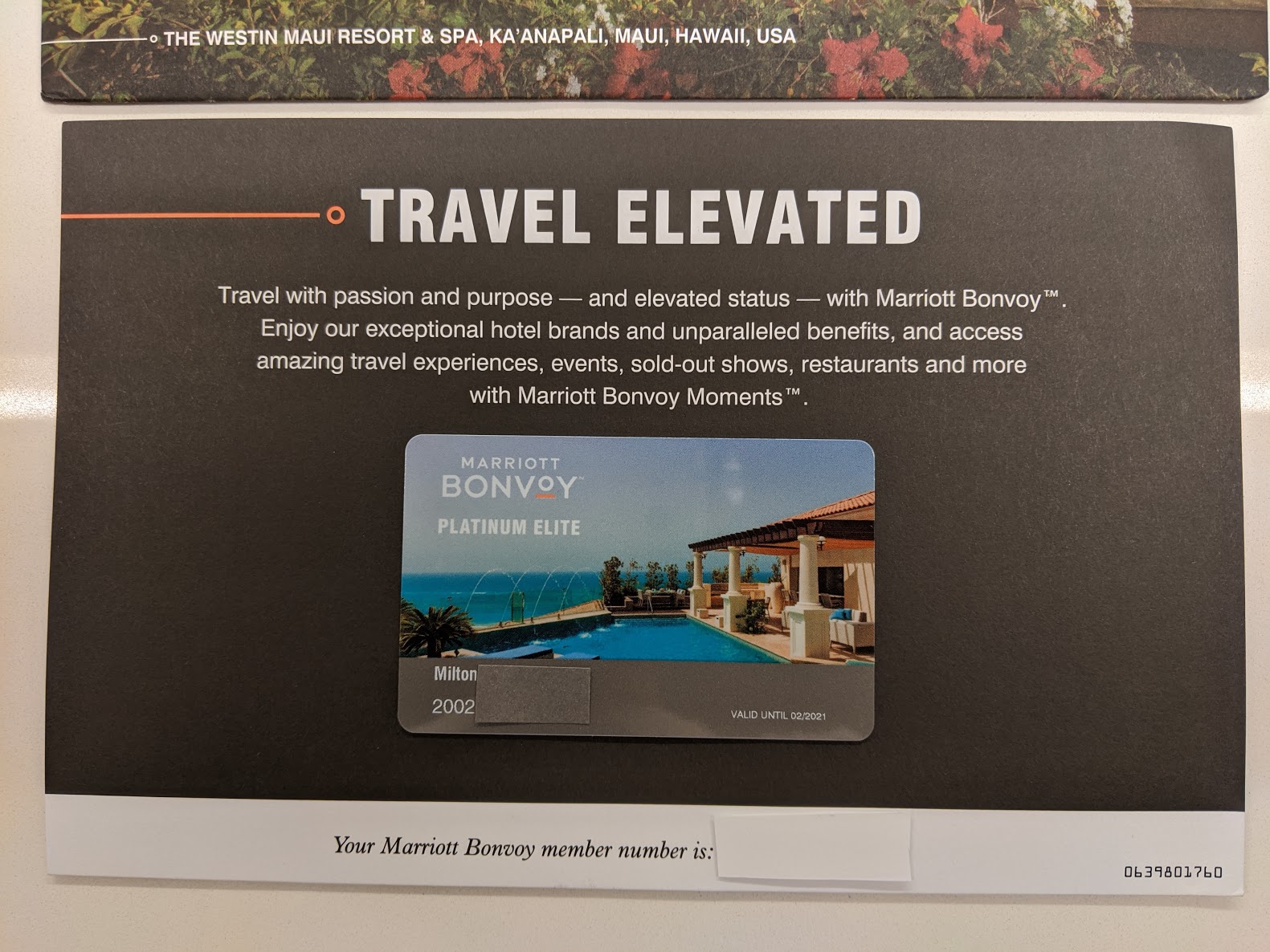 My Marriott Platinum Elite Card Arrived Today! Points Brotherhood