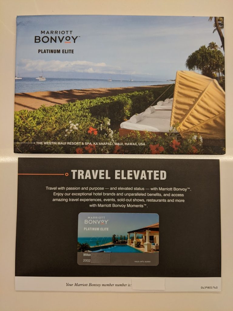 Marriott Bonvoy Platinum Elite Membership Pack