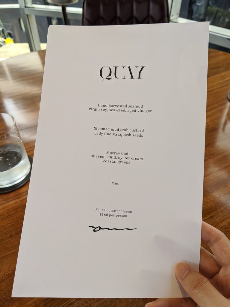 The Quay To Lunch Menu