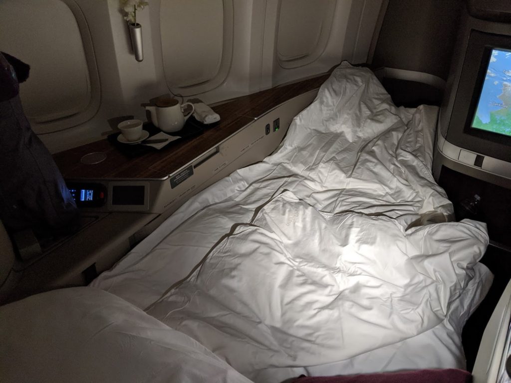 Cathay Pacific 77W First Class Bed