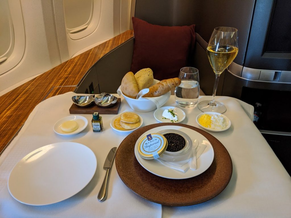 Cathay Pacific First Class Caviar 