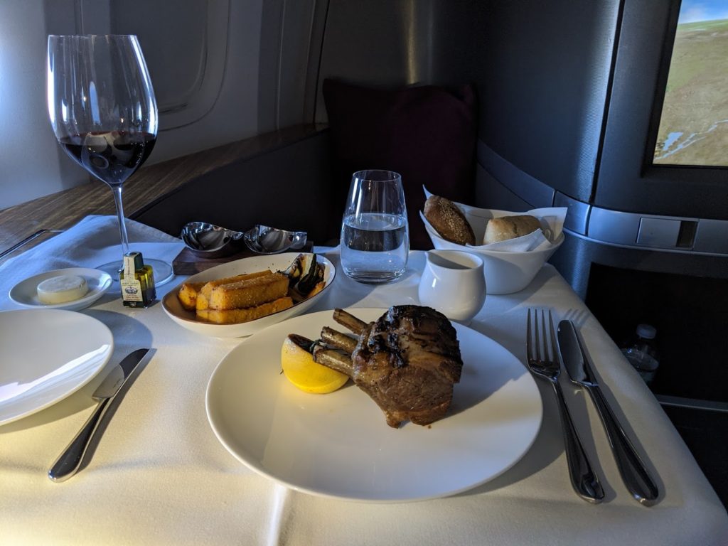 Cathay Pacific First Class Lamb Chops