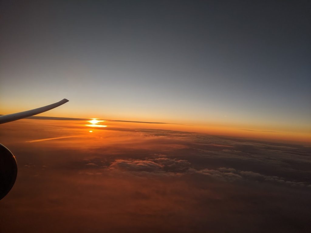 Cathay Pacific 77-300ER Wing Sunset