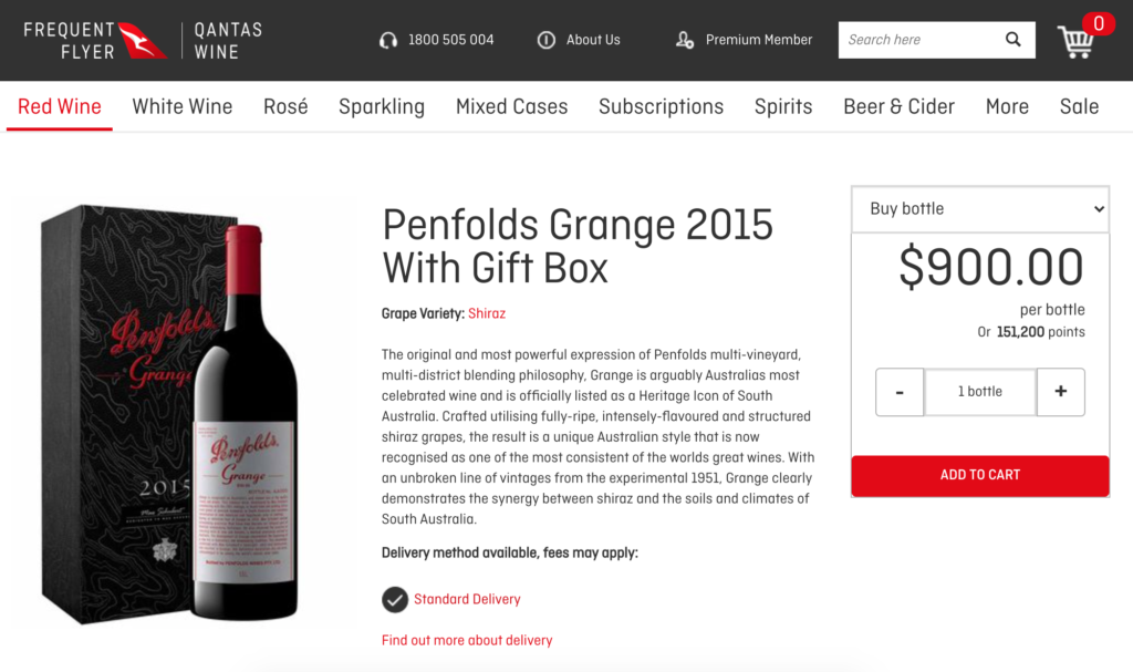 Qantas Wine Penfolds Grange 2015