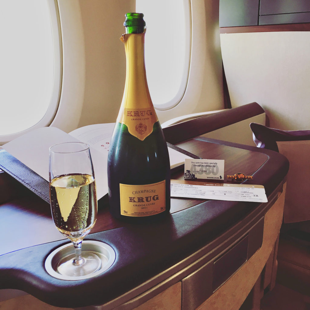 Singapore Airlines First Class Krug Champagne