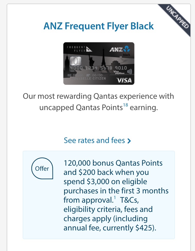 ANZ requires 12 months between credit card sign up bonus
