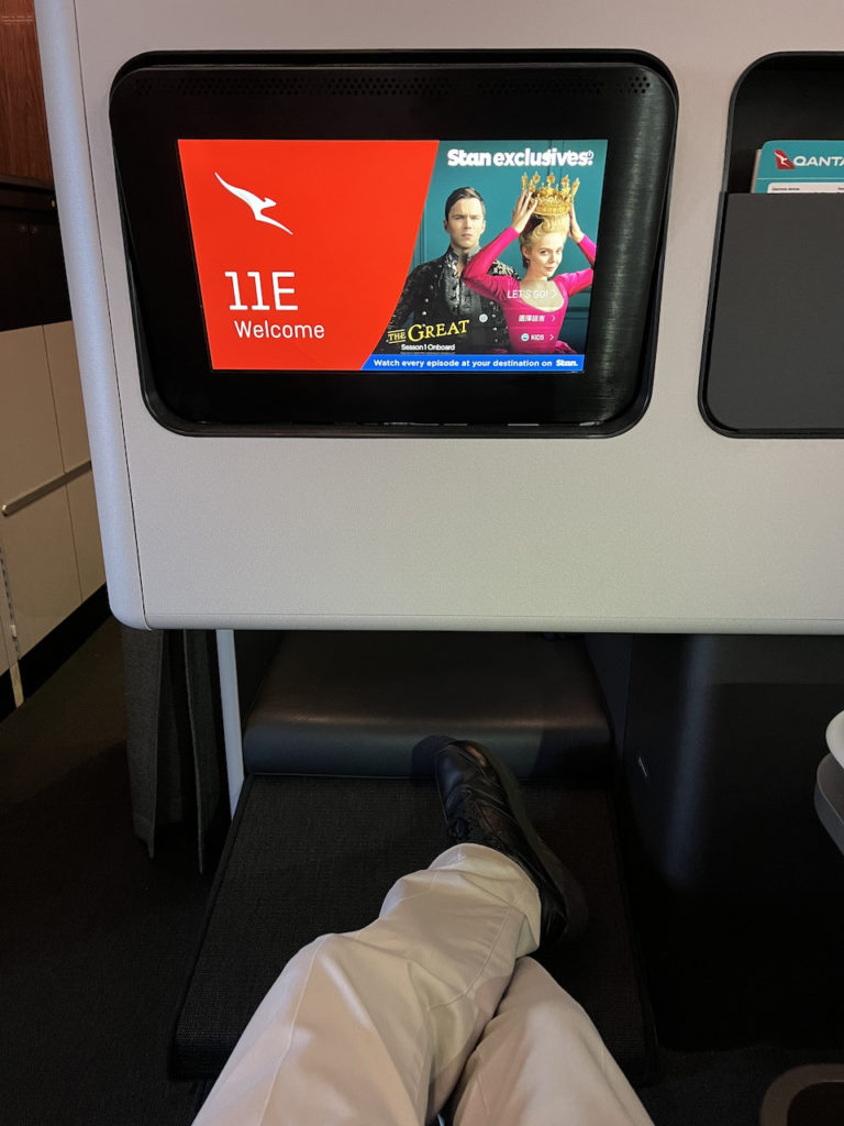 Qantas A380 Business Class Legroom