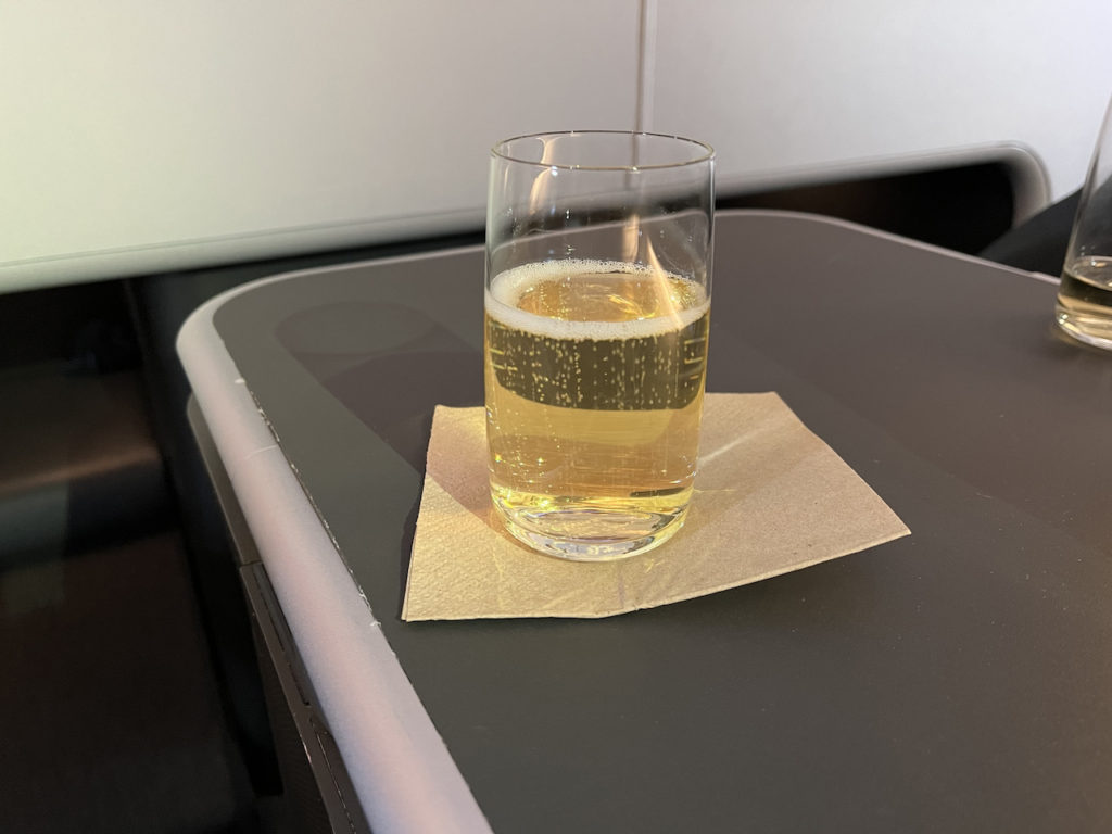 Qantas A380 Business Class Champagne