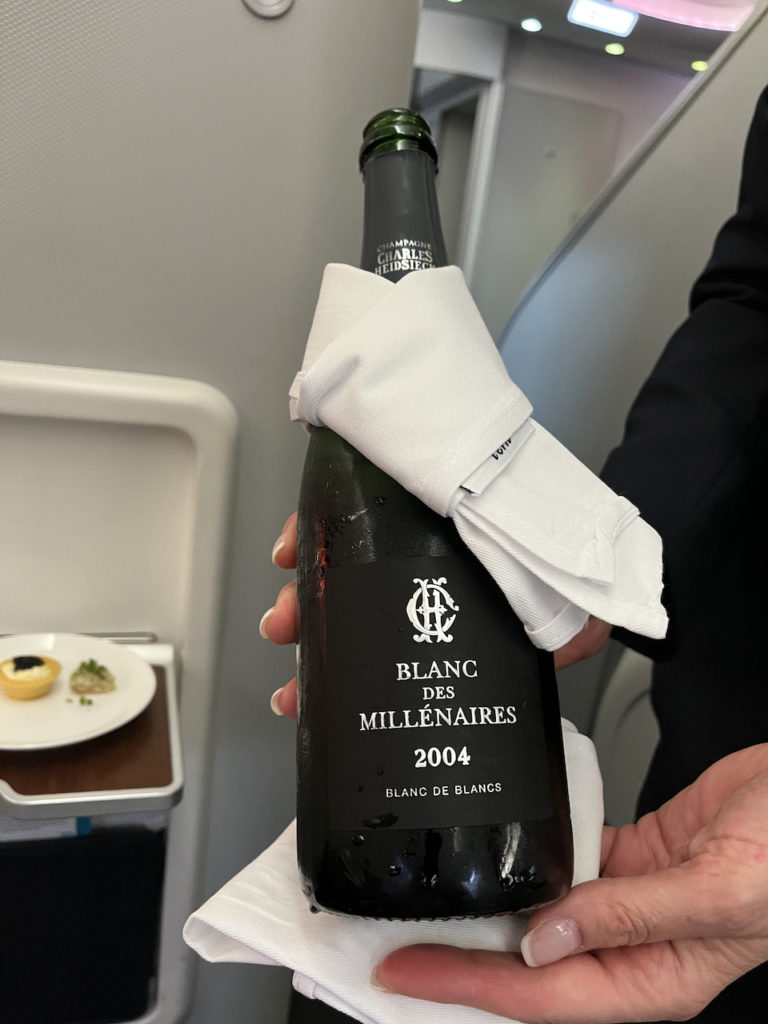 Qantas First Class Champagne