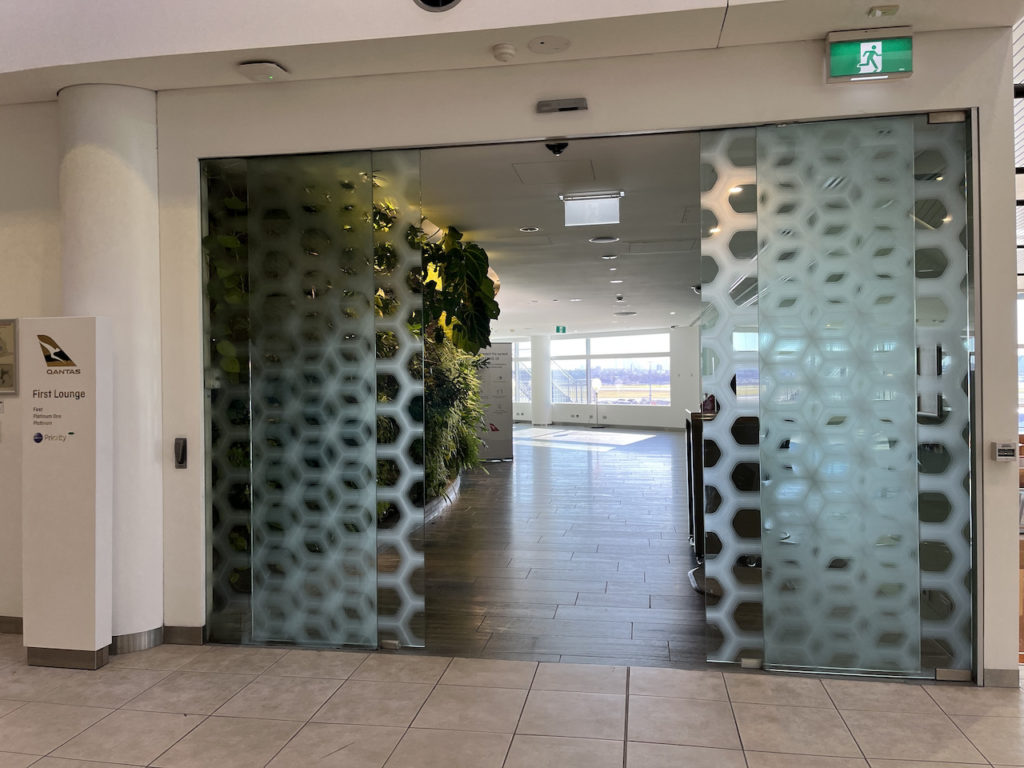 Qantas First Lounge Sydney Entrance