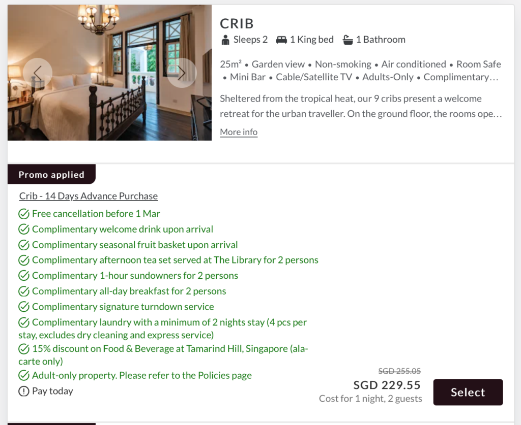 Villa Samadhi Singapore Rates