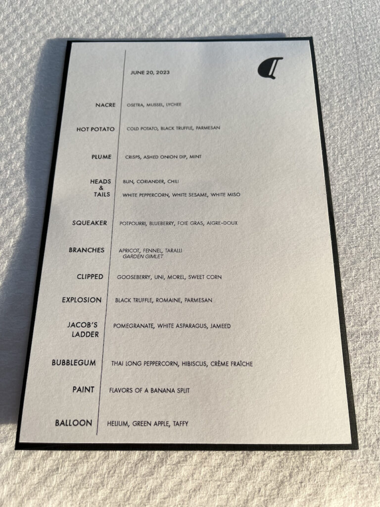 Alinea Chicago Review Menu