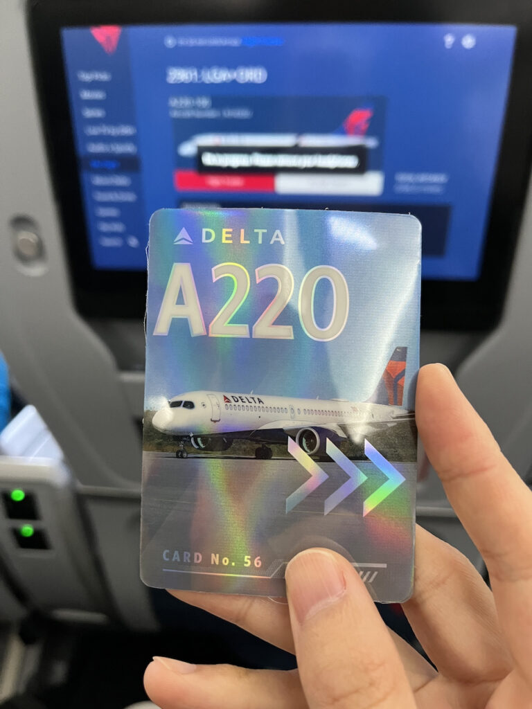 Delta A220 First Class Trading Card