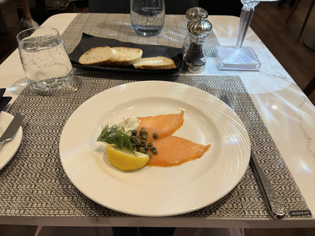 British Airways First Dining Room Prawn Starter