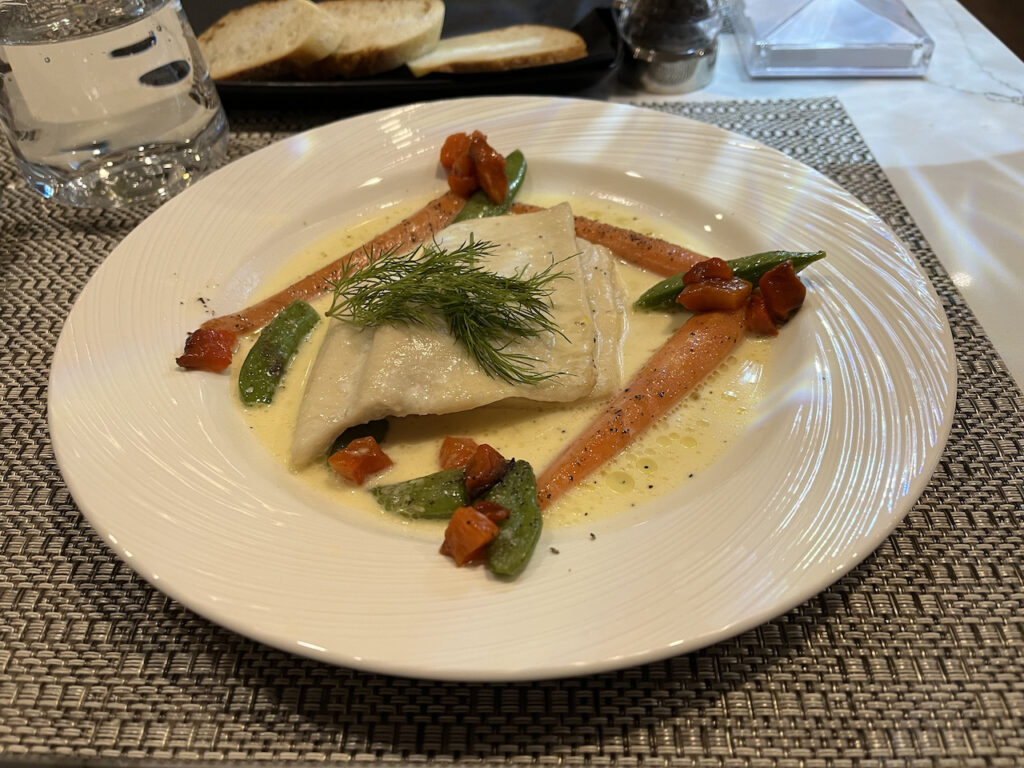 British Airways First Dining Room Fish Main