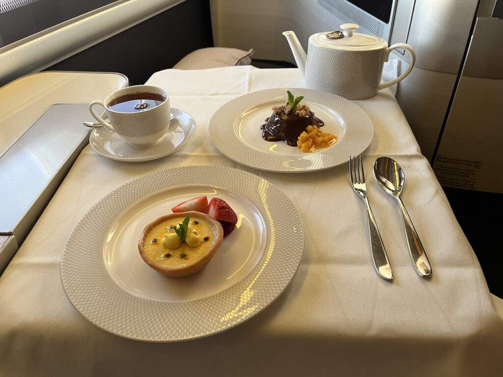British Airways First Class Dessert