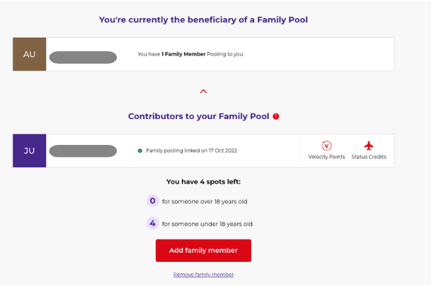 You can track velocity family pooling in the app
