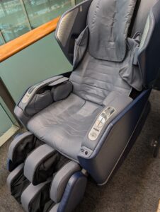Free massage chairs at SATS Premier Lounge Terminal 3 Singapore Changi Airport