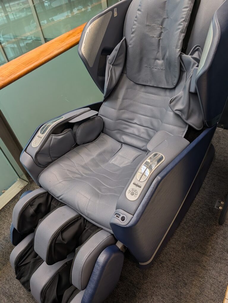 Free massage chairs at SATS Premier Lounge Terminal 3 Singapore Changi Airport