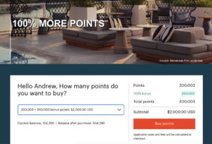 Buying IHG Points Showing 100% Bonus