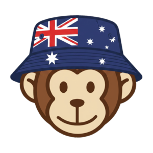 Monkey in Aussie Bucket Hat