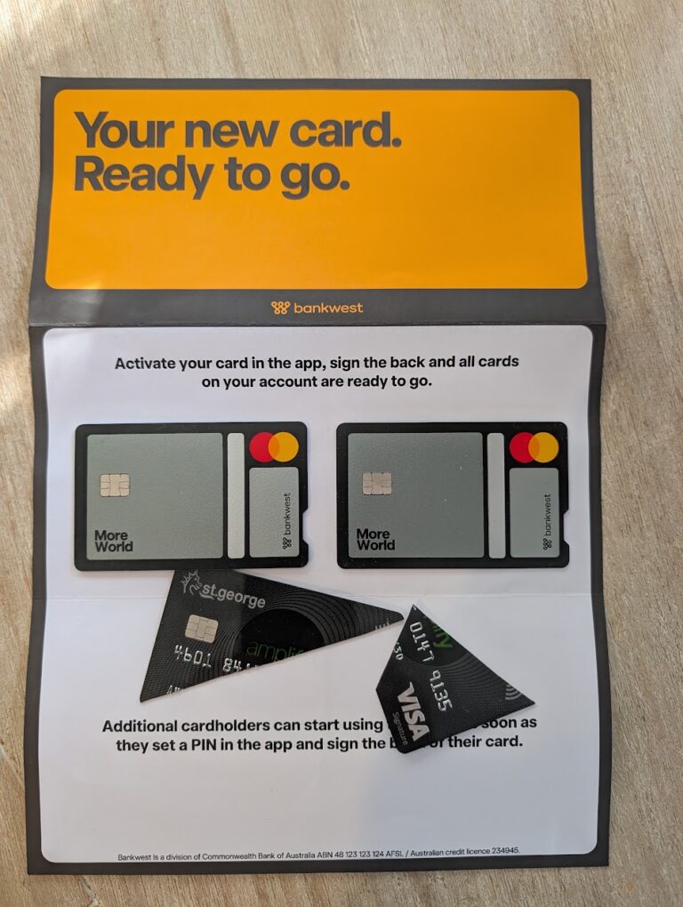 St George Amplify Visa replaced by Bankwest World Mastercard