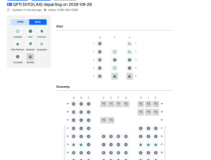 Qantas A380 First Class Seat Map