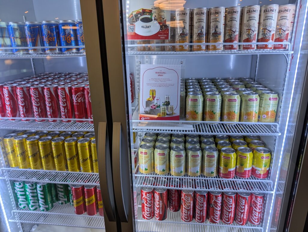 SATS Premier Lounge Singapore drinks fridge