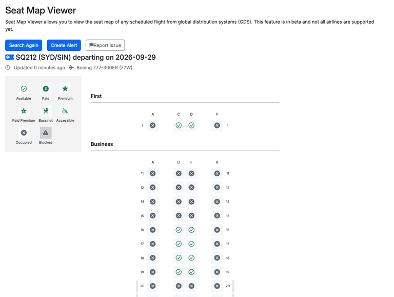 Seat Map Viewer with Seats.aero