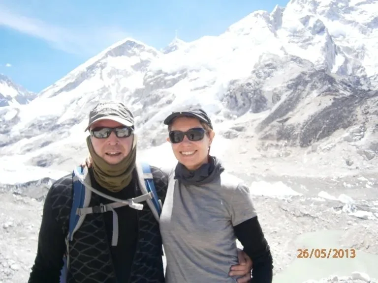 View back to Mount Everest from Gorak Shep on the Everest Base Camp trek